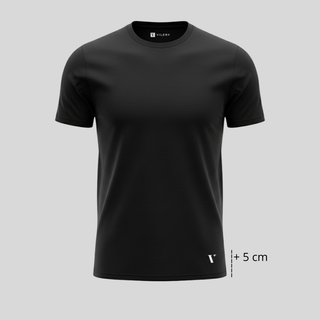 Custom-Fit Essential T-Shirt - Black (Long +5 cm)