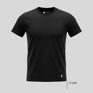 Custom-Fit Essential T-Shirt - Black (Short -5 cm)
