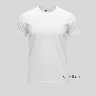 Custom-Fit Essential T-Shirt - White (Long +5 cm)